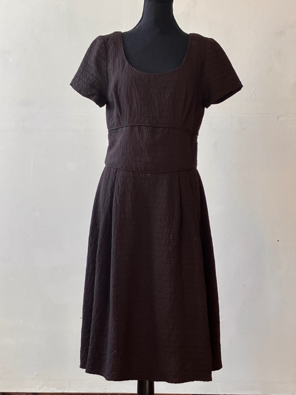 Talbots Chocolate Brown Short Sleeve Midi Dress